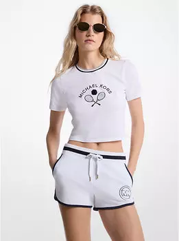 Детская футболка из хлопка с декором Michael Kors, белый
