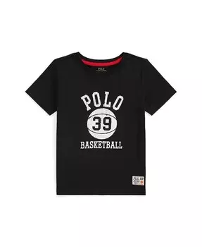 Детская футболка из хлопкового джерси с логотипом Polo Ralph Lauren, черный