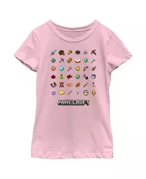Детская футболка из коллекции предметов Minecraft для девочек Microsoft