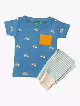 Детская футболка из органического хлопка rainbows и комплект для бега трусцой Little Green Radicals, синий/разноцветный