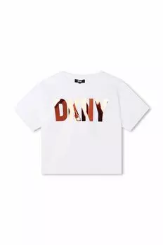 Детская футболка из тонкого хлопка DKNY, белый