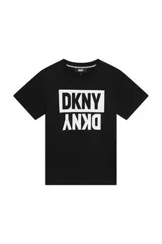 Детская футболка из тонкого хлопка DKNY, черный