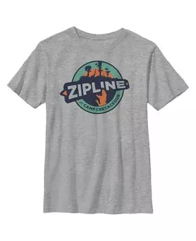 Детская футболка Jurassic World: Camp Melaceous Zipline с круглым логотипом и логотипом Netflix