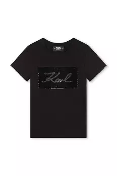 Детская футболка Карла Лагерфельда Karl Lagerfeld, черный