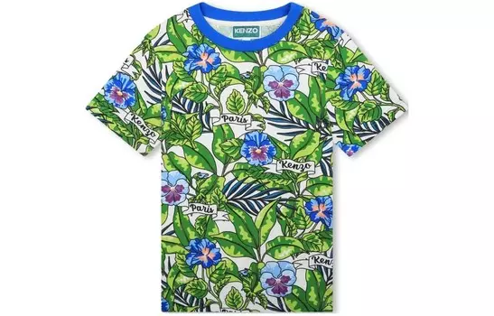Детская футболка Kenzo, зеленый