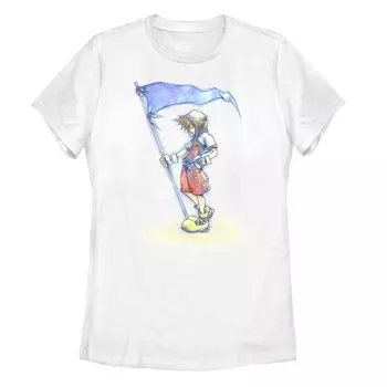 Детская футболка Kingdom Hearts Sora с акварельным рисунком флага Licensed Character