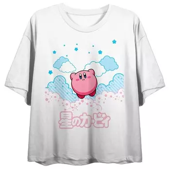 Детская футболка Kirby In The Clouds с короткими рукавами и рисунком Licensed Character, белый