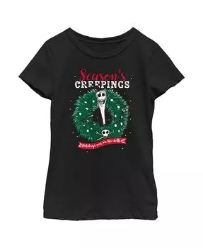 Детская футболка Кошмар перед Рождеством для девочек Jack Season's Creepings Disney, черный