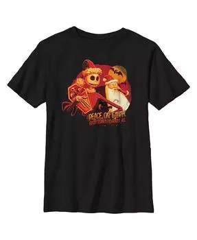 Детская футболка Кошмар перед Рождеством для мальчика Джек Гуд пугает всех Disney, черный