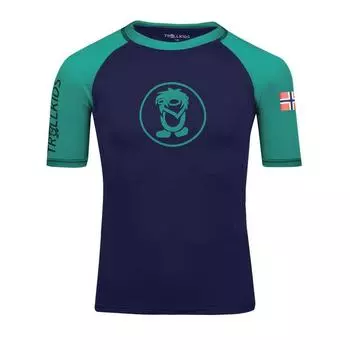 Детская футболка Квальвика перцово-зеленый/темно-синий TROLLKIDS, цвет blau