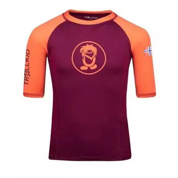 Детская футболка Квальвика шелковица/персик TROLLKIDS, цвет rosa