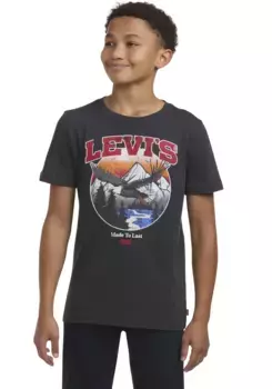 Детская футболка Levi's "LVB SOAR LIKE AN EAGLE TEE" с принтом спереди в поношенном виде Levi'S Kids, цвет Pirate Black