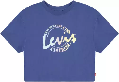Детская футболка Levi's "MEET AND GREET SCRIPT" для ДЕВОЧЕК Levi'S Kids, цвет True Navy