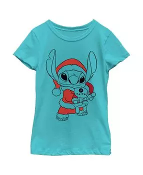 Детская футболка Lilo & Stitch Scrump and Santa для девочек Disney