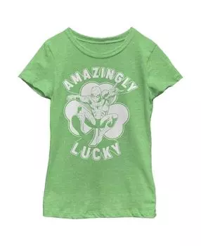 Детская футболка Lucky Clover с изображением Человека-паука и Дня святого Патрика для девочек Marvel