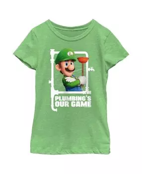 Детская футболка Luigi Plumbing's Our Game из фильма Super Mario Bros. для девочек Nintendo