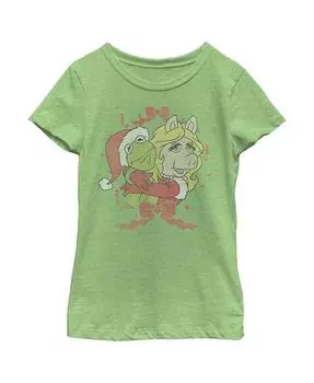 Детская футболка Маппеты Керми и Пигги для девочек Disney, зеленый