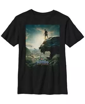 Детская футболка Marvel Black Panther 2018 Epic View для мальчиков Fifth Sun, черный