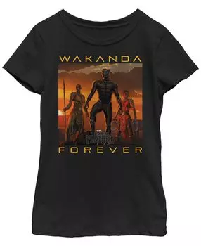 Детская футболка Marvel Black Panther 2018 Wakanda Forever для девочек Fifth Sun