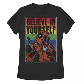 Детская футболка Marvel Deadpool Pride Believe In Yourself с радужным плакатом Licensed Character