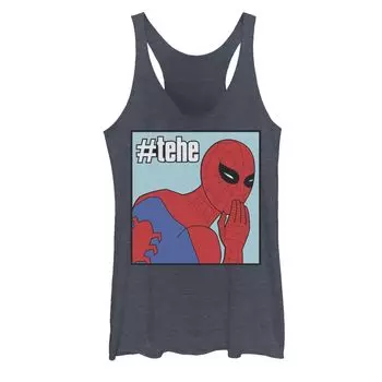 Детская футболка Marvel Spider-Man #tehe со смеющимся винтажным портретным панно и графическим изображением Licensed Character