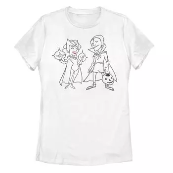 Детская футболка Marvel WandaVision Halloween Scarlet Witch & Vision Line Art Licensed Character