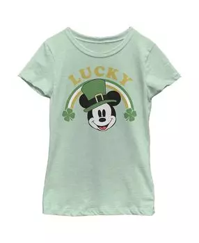 Детская футболка «Микки и друзья Микки Маус Lucky Rainbow» для девочек Disney