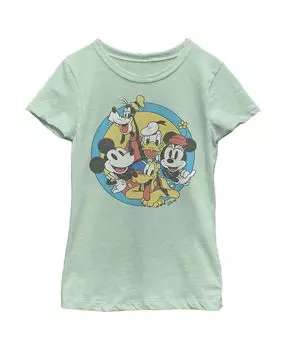 Детская футболка «Микки и друзья» в стиле ретро для девочек Disney