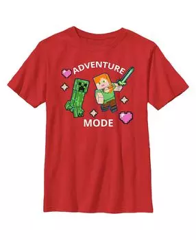 Детская футболка Minecraft Adventure Mode для мальчиков «Алекс и Крипер» Microsoft