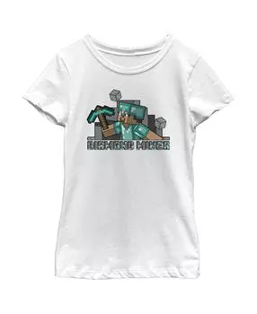 Детская футболка Minecraft Diamond Miner для девочек Microsoft