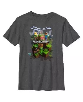 Детская футболка Minecraft Explore Team для мальчика Microsoft, серый