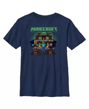 Детская футболка Minecraft Halloween Creeper «Дом с привидениями» для мальчиков Microsoft