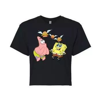 Детская футболка Nickelodeon SpongeBob SquarePants с рисунком летающего гамбургера Licensed Character, черный