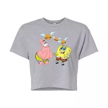 Детская футболка Nickelodeon SpongeBob SquarePants с рисунком летающего гамбургера Licensed Character, серый