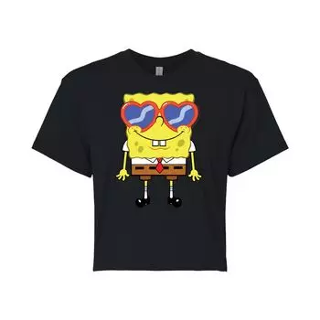 Детская футболка Nickelodeon SpongeBob SquarePants с сердечками и очками с графическим рисунком Licensed Character, черный