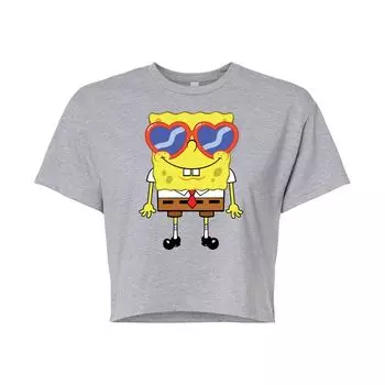Детская футболка Nickelodeon SpongeBob SquarePants с сердечками и очками с графическим рисунком Licensed Character, серый
