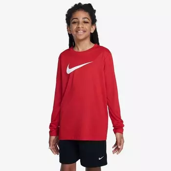 Детская футболка Nike Dri-FIT с длинными рукавами, красный