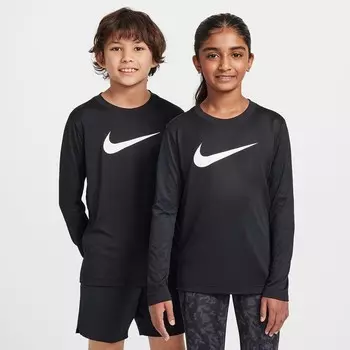Детская футболка Nike Dri-FIT с длинными рукавами, черный