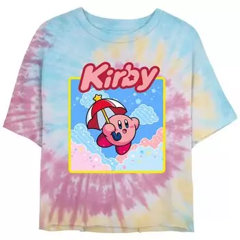 Детская футболка Nintendo Kirby Flying с рисунком Tie Dye с зонтиком Licensed Character