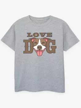 Детская футболка NW2 Pets Dog Slogan Heather Grey с принтом George., серый