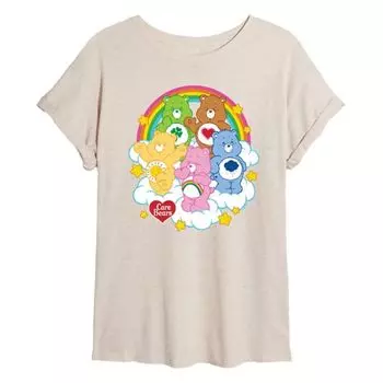 Детская футболка оверсайз с принтом Care Bears Licensed Character, бежевый