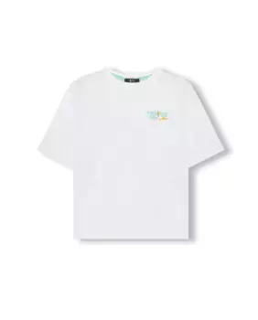 Детская футболка оверсайз с принтом и короткими рукавами elPulpo, белый