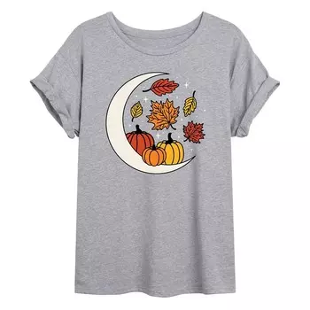 Детская футболка оверсайз с рисунком Autumn Fall Moon Licensed Character, серый