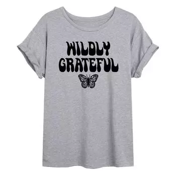Детская футболка оверсайз с рисунком бабочки "Wildly Grateful" Licensed Character
