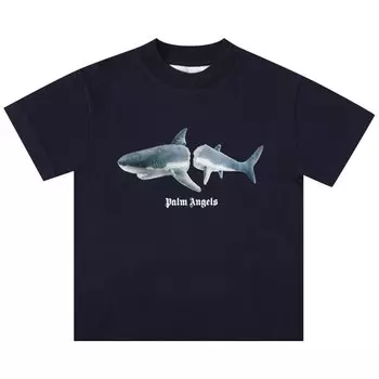 Детская футболка Palm Angels Shark, темно-синяя