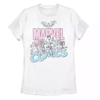 Детская футболка пастельных тонов Marvel Avengers Group Shot Licensed Character