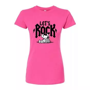Детская футболка Peanuts Charlie Brown & Snoopy Lets Rock с графическим рисунком Licensed Character, розовый