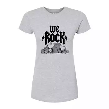 Детская футболка Peanuts Charlie Brown & Snoopy We Rock с графическим рисунком Licensed Character, серый