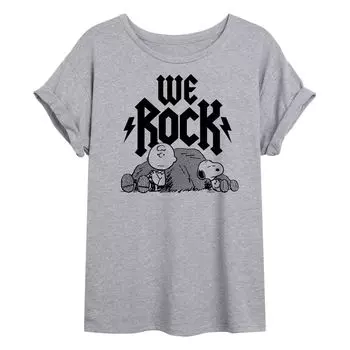 Детская футболка Peanuts Charlie Brown & Snoopy We Rock с струящимся рисунком Licensed Character