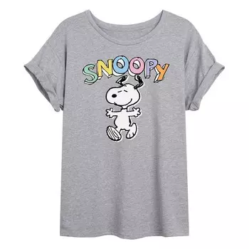 Детская футболка Peanuts Snoopy с струящимся рисунком и рисунком Licensed Character, серый